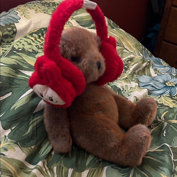 Red Plush Ear Muffs - Picture 6 of 7